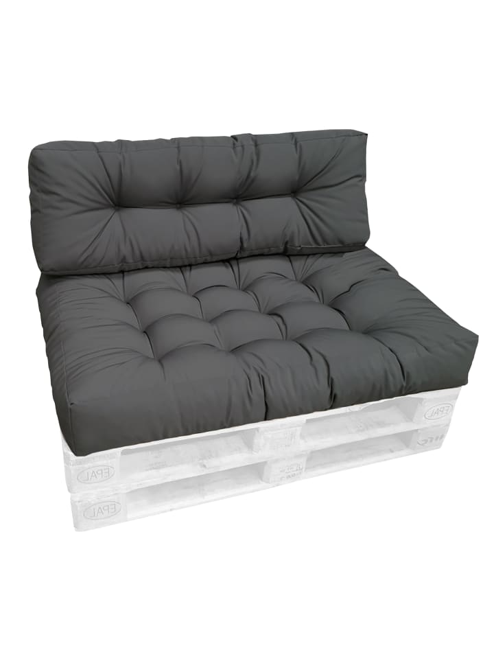 GMD Living Palettenkissen Set MONACO, wasserfest, H 18 cm, Farbe Anthrazit  günstig kaufen 120 x 80 cm
