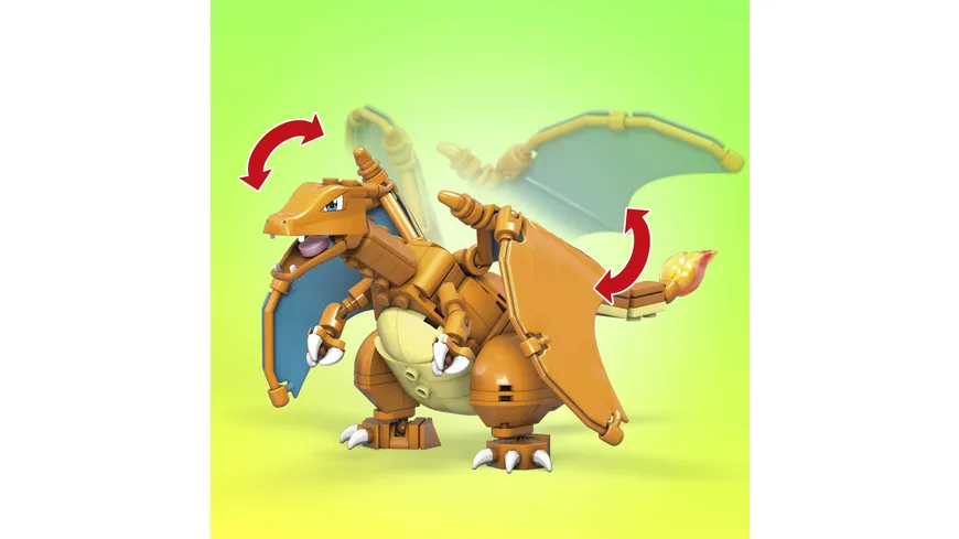 Mega Construx Pokémon Glurak, Bauset, Bausteine, Sammelfigur, 223 Teile