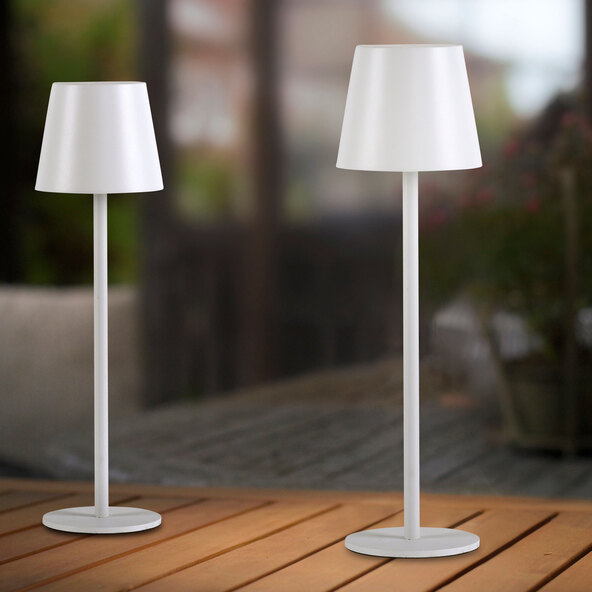 LED-Akku-Tischleuchte Buria, 2er Set, weiß