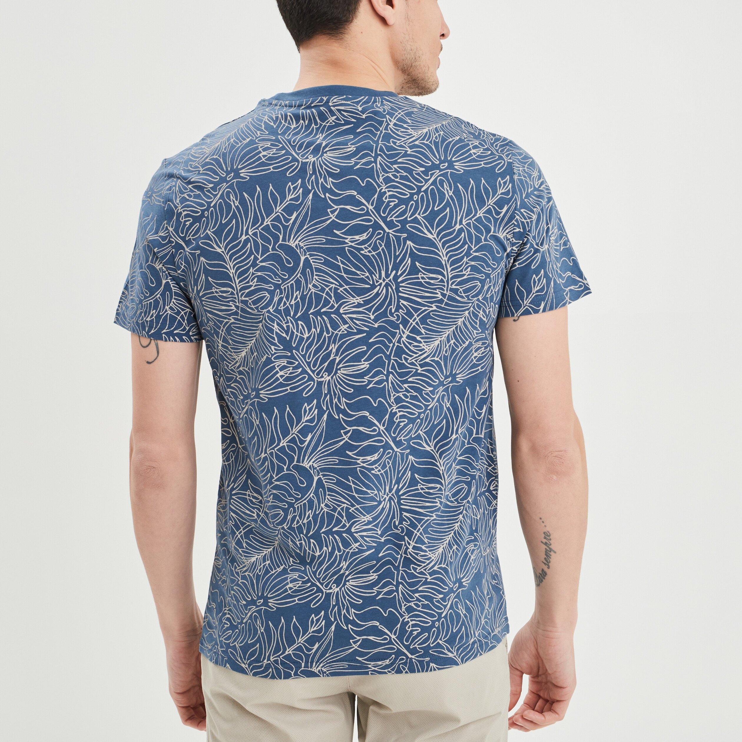 T-shirt manches courtes bleu pétrole homme | La Halle
