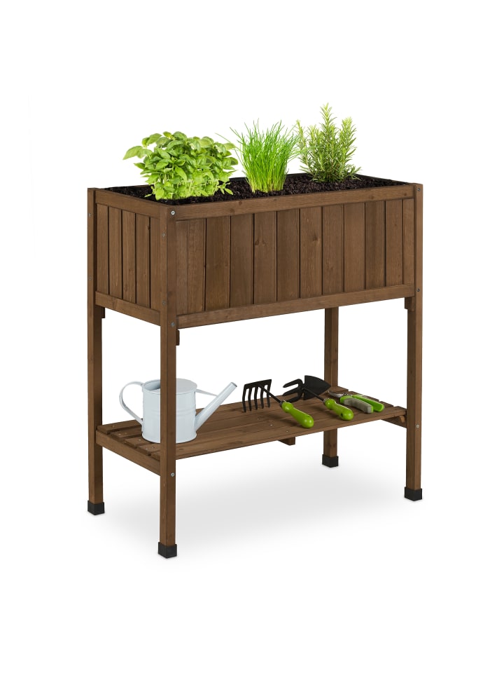 relaxdays Hochbeet in Braun - (B)74 x (H)80 x (T)38 cm günstig kaufen onesize