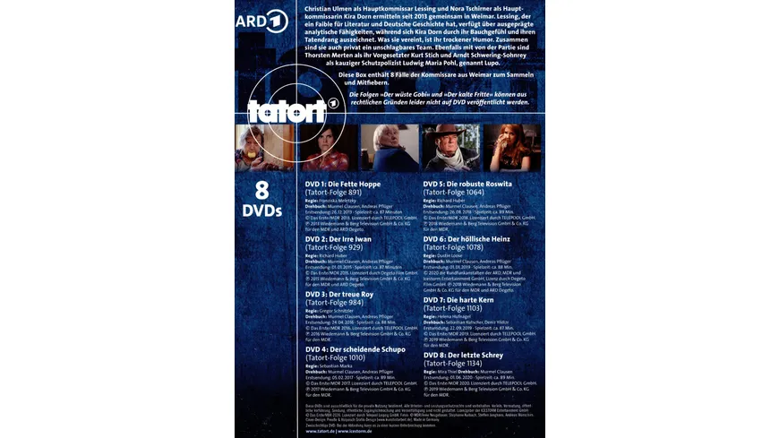Tatort - Dorn & Lessing ermitteln  [8 DVDs]