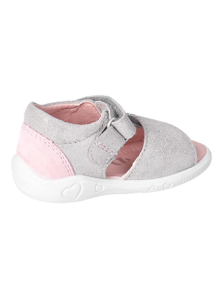 PEPINO Leder-Sandalen in Grau/ Rosa günstig kaufen