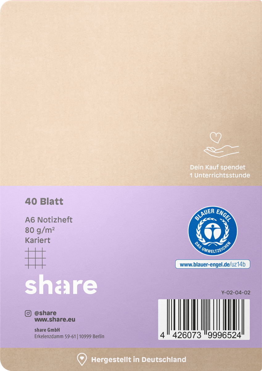 Notizheft A6 kariert 40 Blatt, 1 St