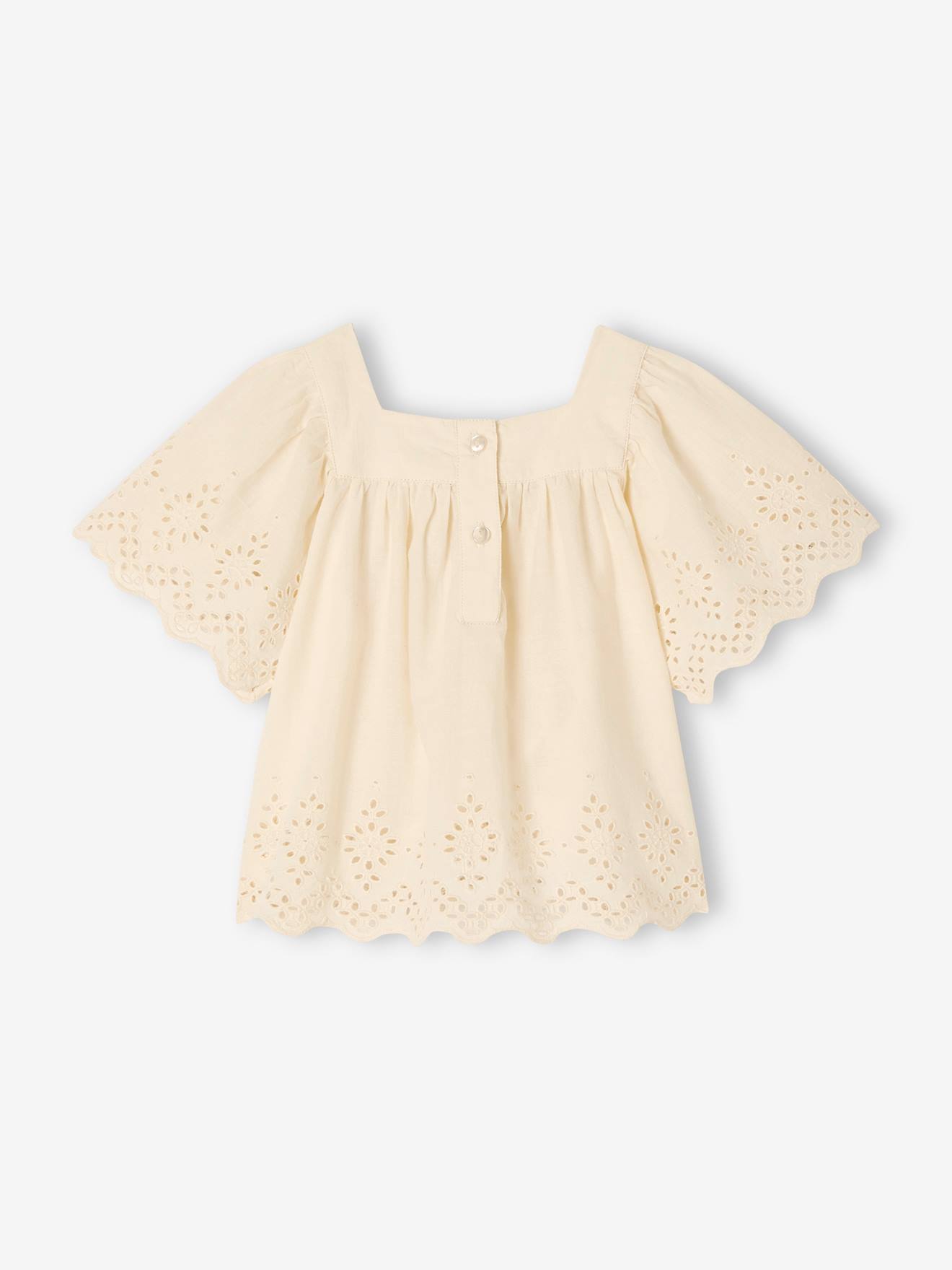 Vertbaudet Kurzärmelige Baby Bluse - wollweiß