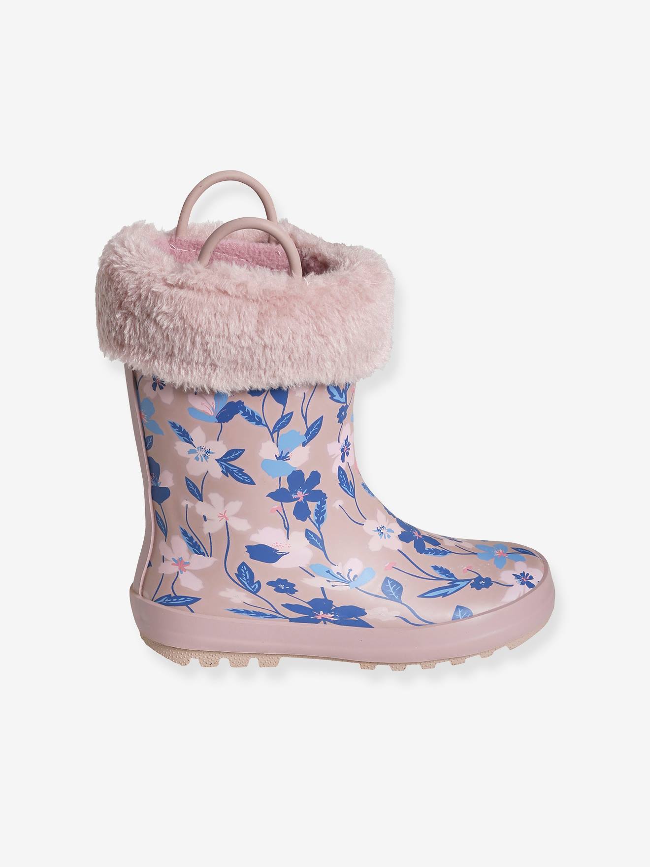 Bottes de pluie imprimées fille collection maternelle rose fleuris