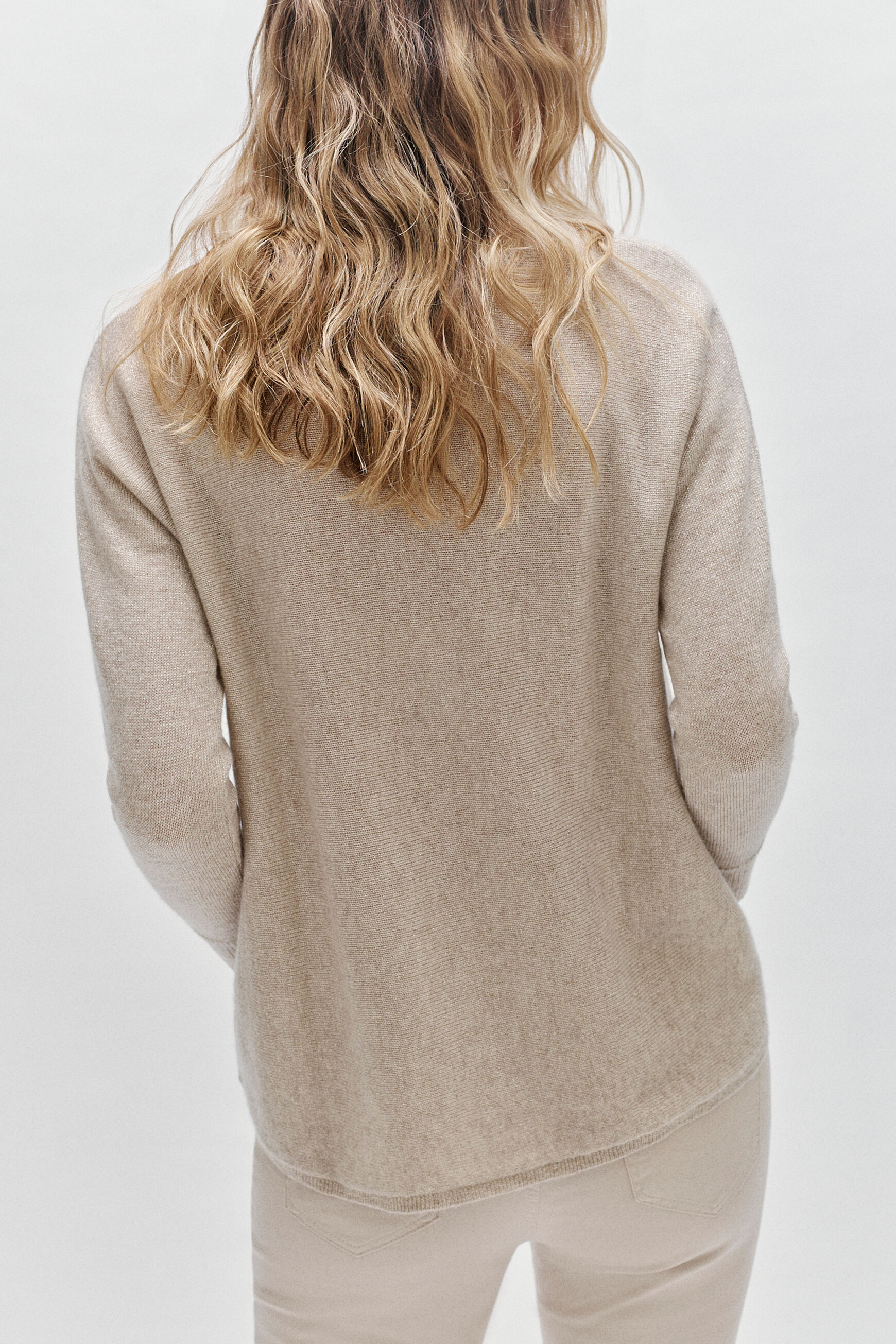pull amelia lurex beige femme