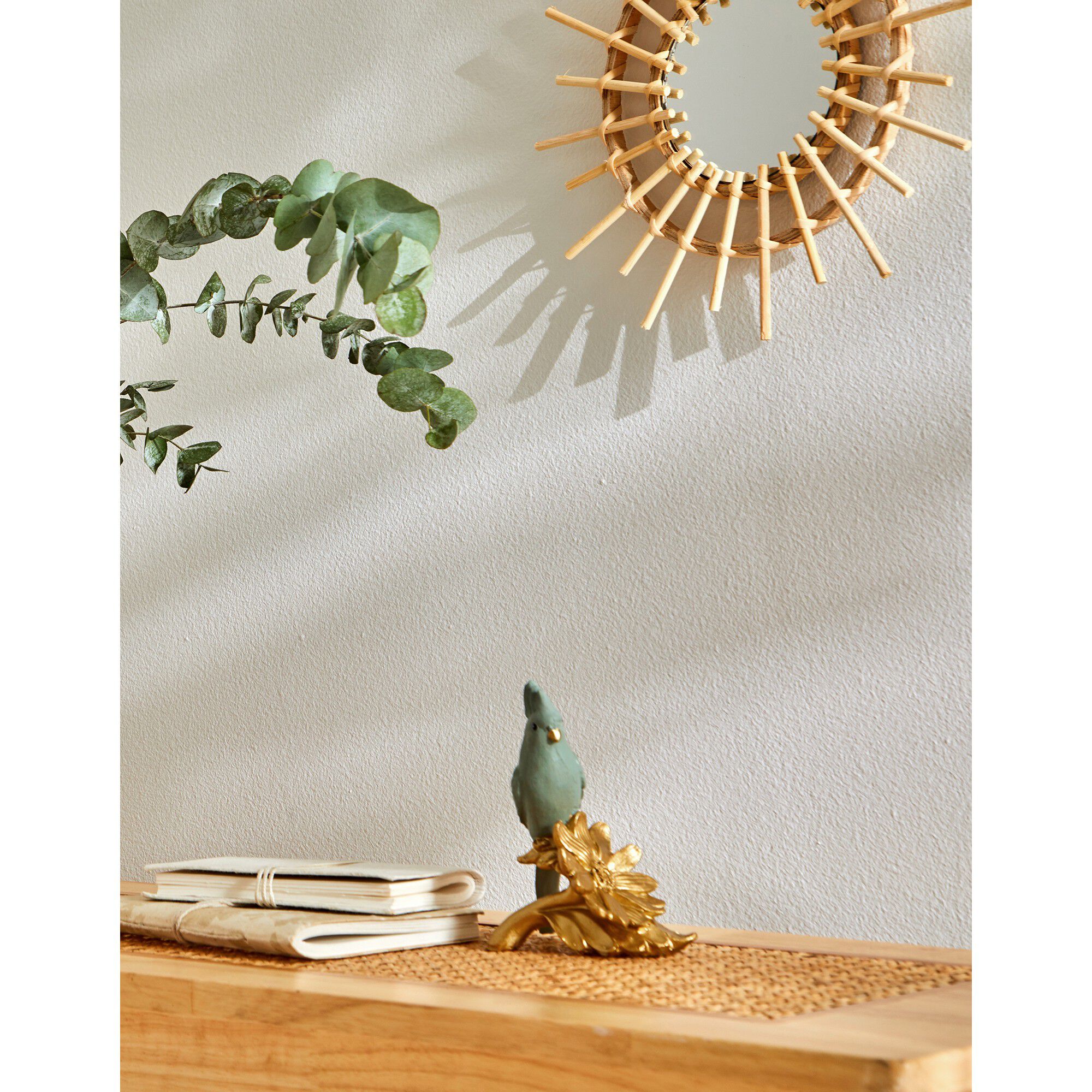 Miroir rond rotin