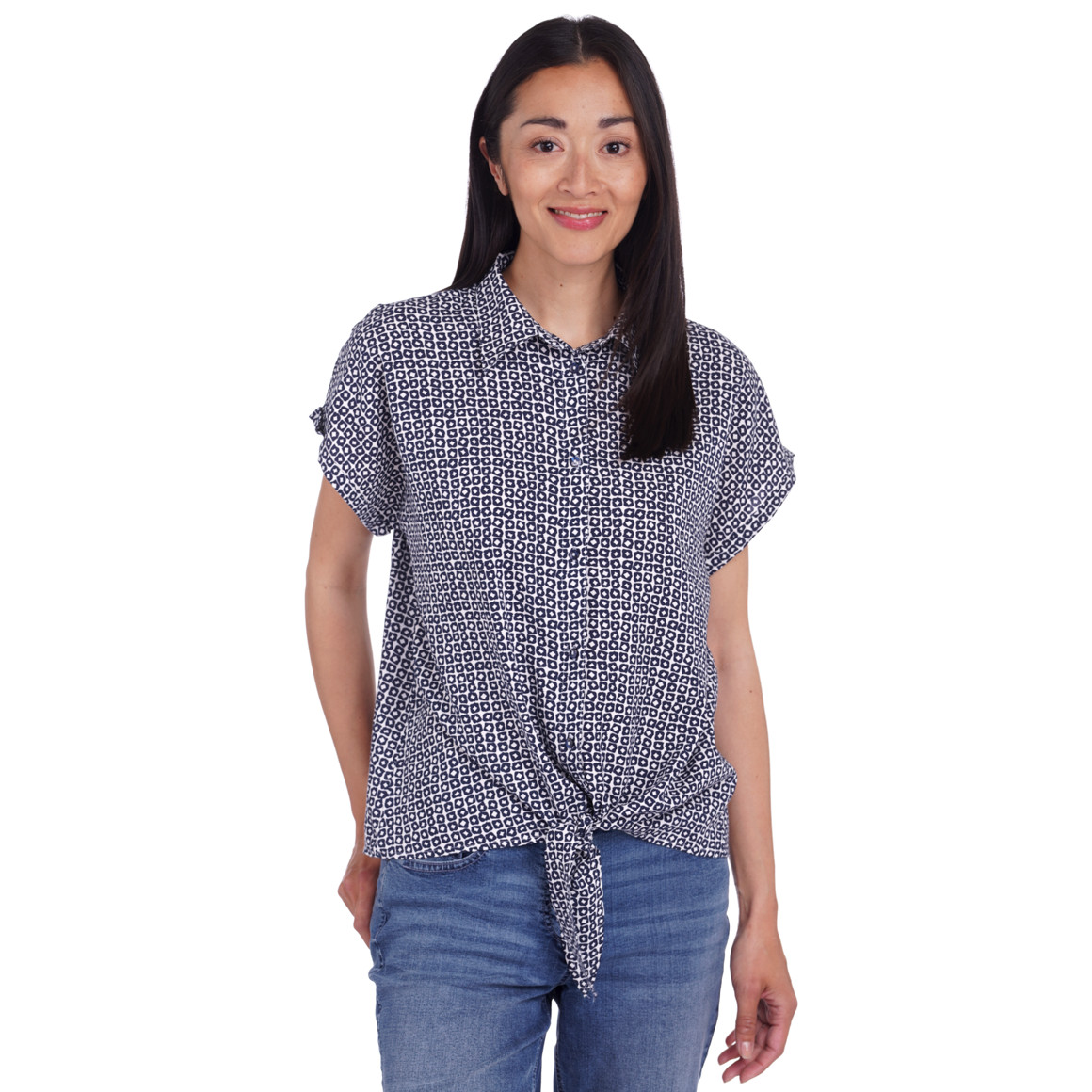 Damen Bluse mit Knotendetail
