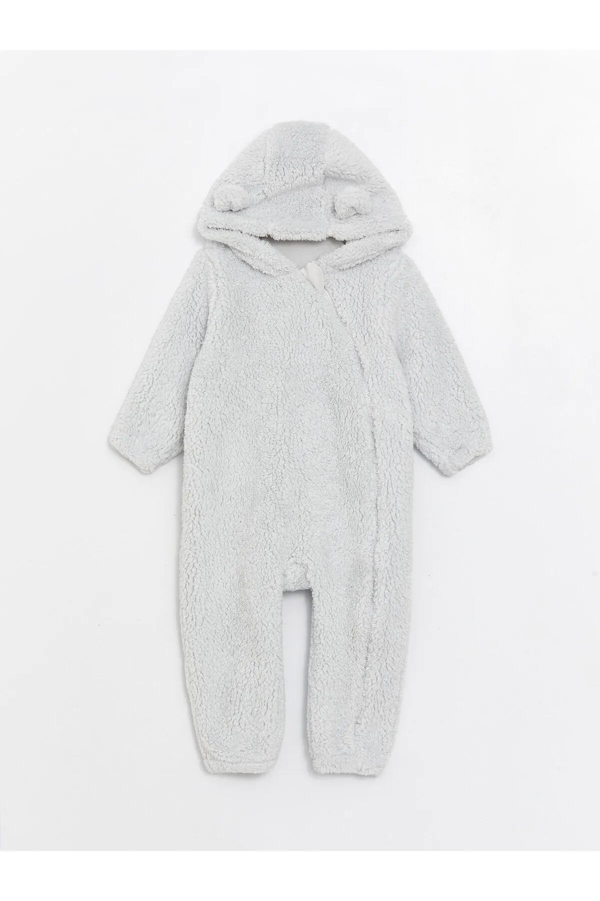LC Waikiki  Langärmliger Plüschoverall für Babys mit Kapuze