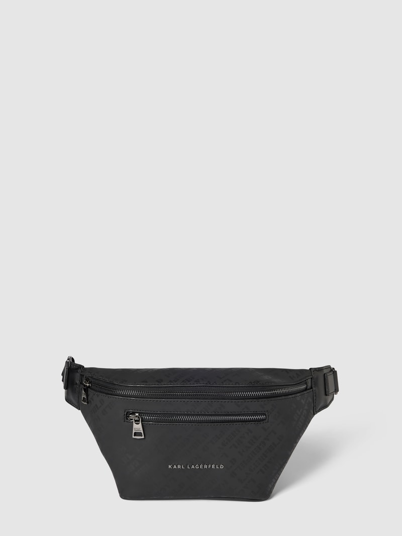 Bauchtasche mit Label-Detail in schwarz
