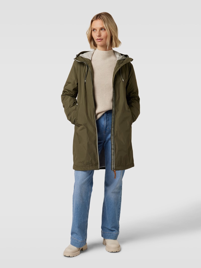 Oversized Parka mit seitlichen Eingrifftaschen in olivgrün
