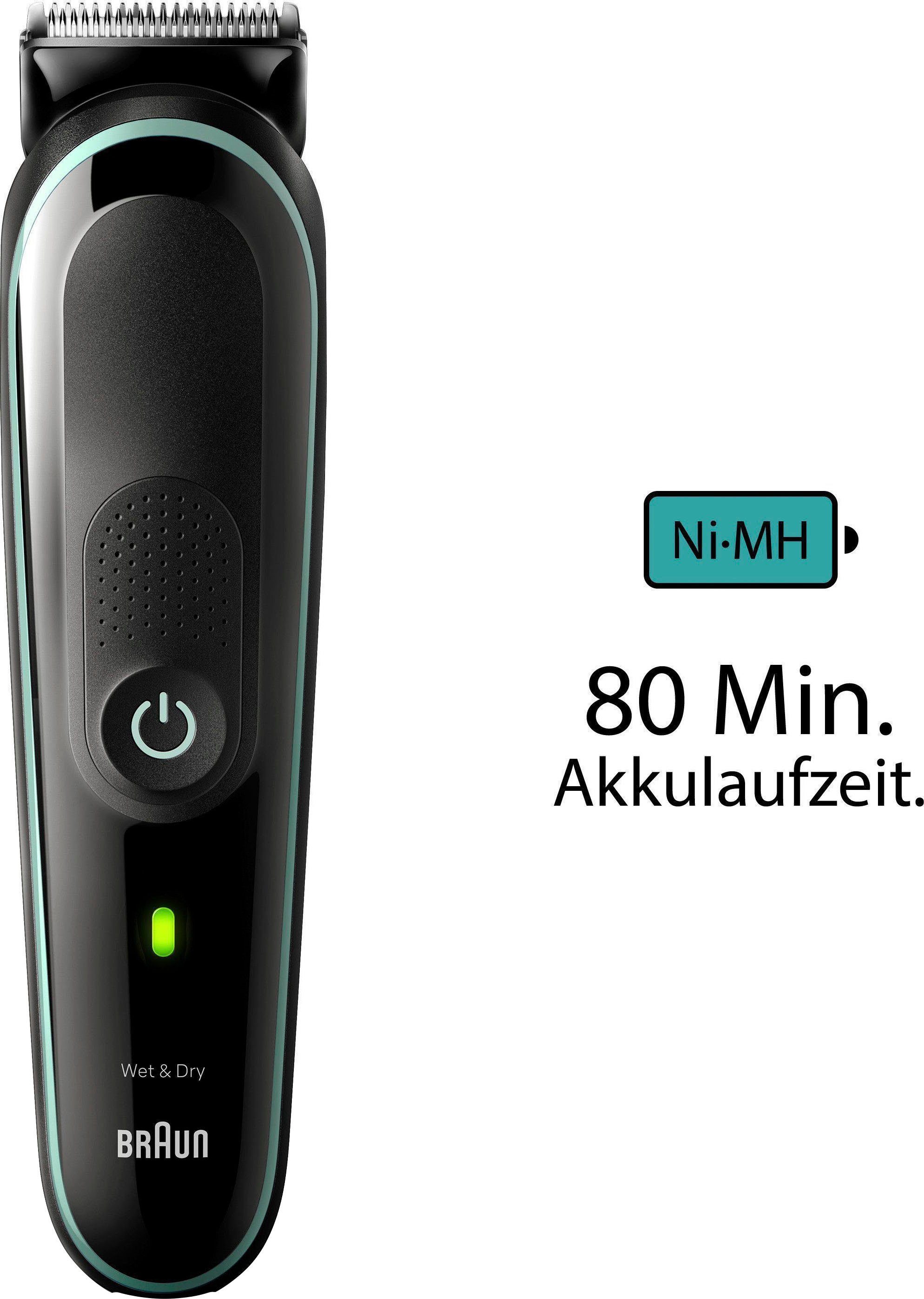 Braun Haarschneider All-In-One Styling Set MGK3441, Styling Set, Wasserdicht, 80 Min. kabellose Laufzeit