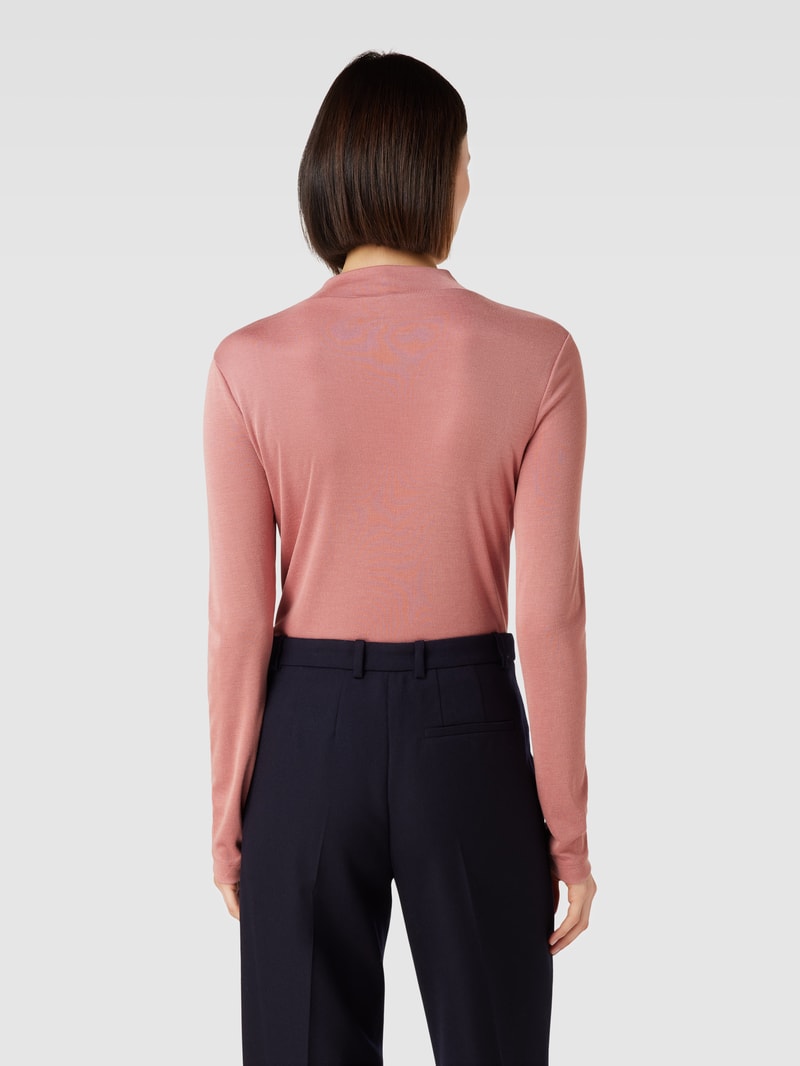 Longsleeve mit Stehkragen in altrosa