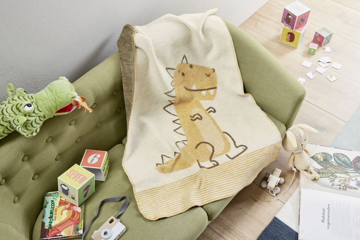 s.Oliver Babydecke Junior Wollweiss-Gelb 75 x 100 cm