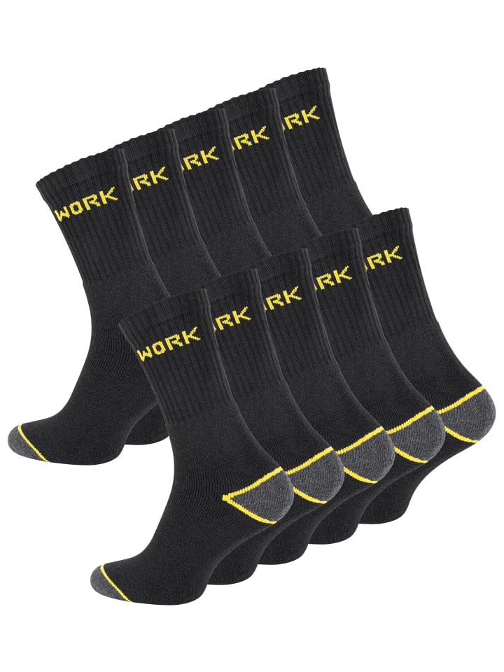Cotton Prime® 10 Paar Arbeitssocken Work-Socks in Schwarz günstig kaufen