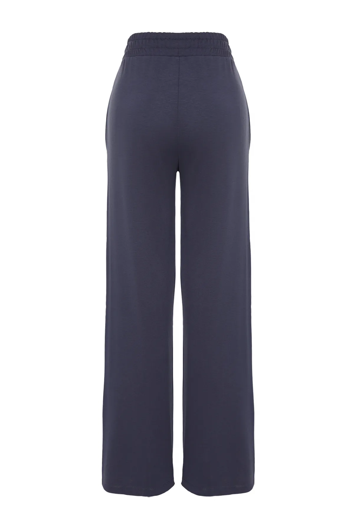 Trendyol Collection  Hochwertige anthrazitfarbene, gerippte, genähte, gerade/gerade geschnittene Strick-Jogginghose TWOSS24EA00001