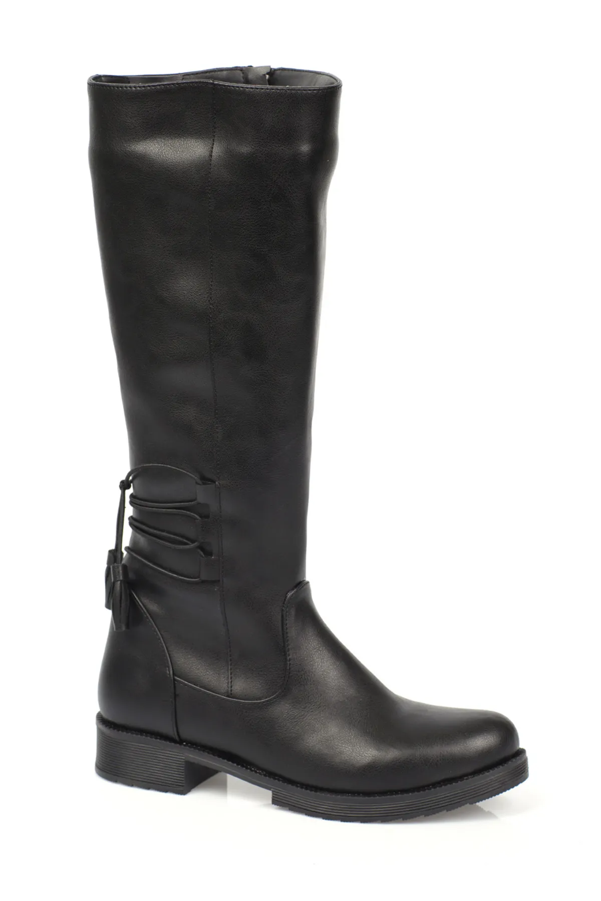 Capone Outfitters  Damenstiefel mit Schnürung unterhalb des Knies und seitlichem Reißverschluss am Knöchel