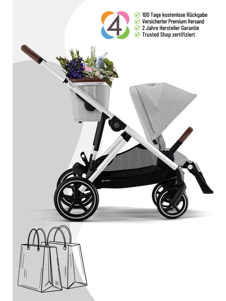 Cybex Cybex Gazelle S Kinderwagen - Farbe: Stone Grey / Gestell Silver günstig kaufen onesize