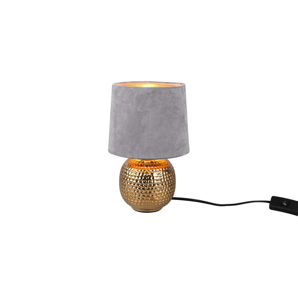 Tischleuchte Sophia grau/goldfarben