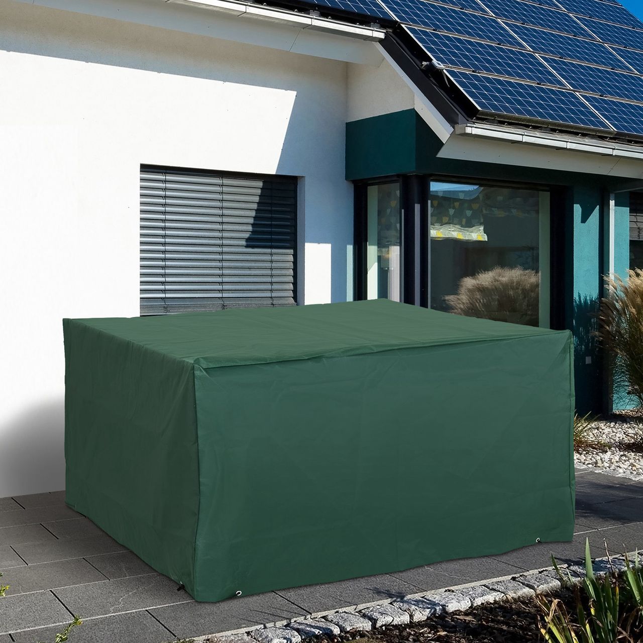 Outsunny Schutzhülle Abdeckung Abdeckhaube für Gartenmöbel Dunkelgrün 135x135x75cm