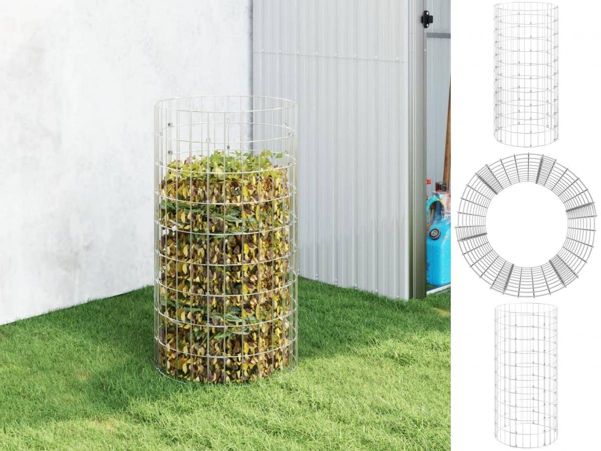 vidaXL Komposter Gartenkomposter Ø50x100 cm Verzinkter Stahl, BxTxH: 50x100x100 cm