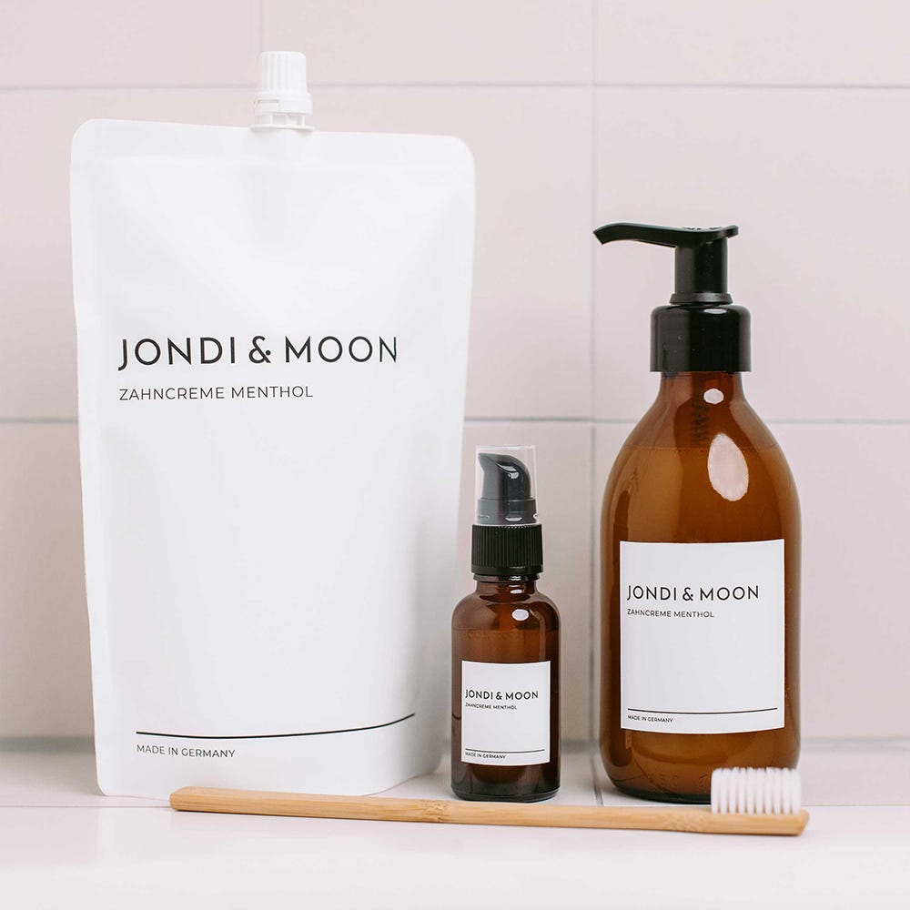 Jondi&Moon Zahncreme Menthol Glasflasche 50 ml