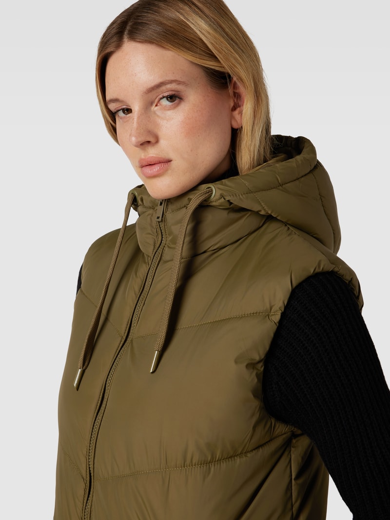 Steppweste mit Kapuze Modell 'Bomina' in khaki