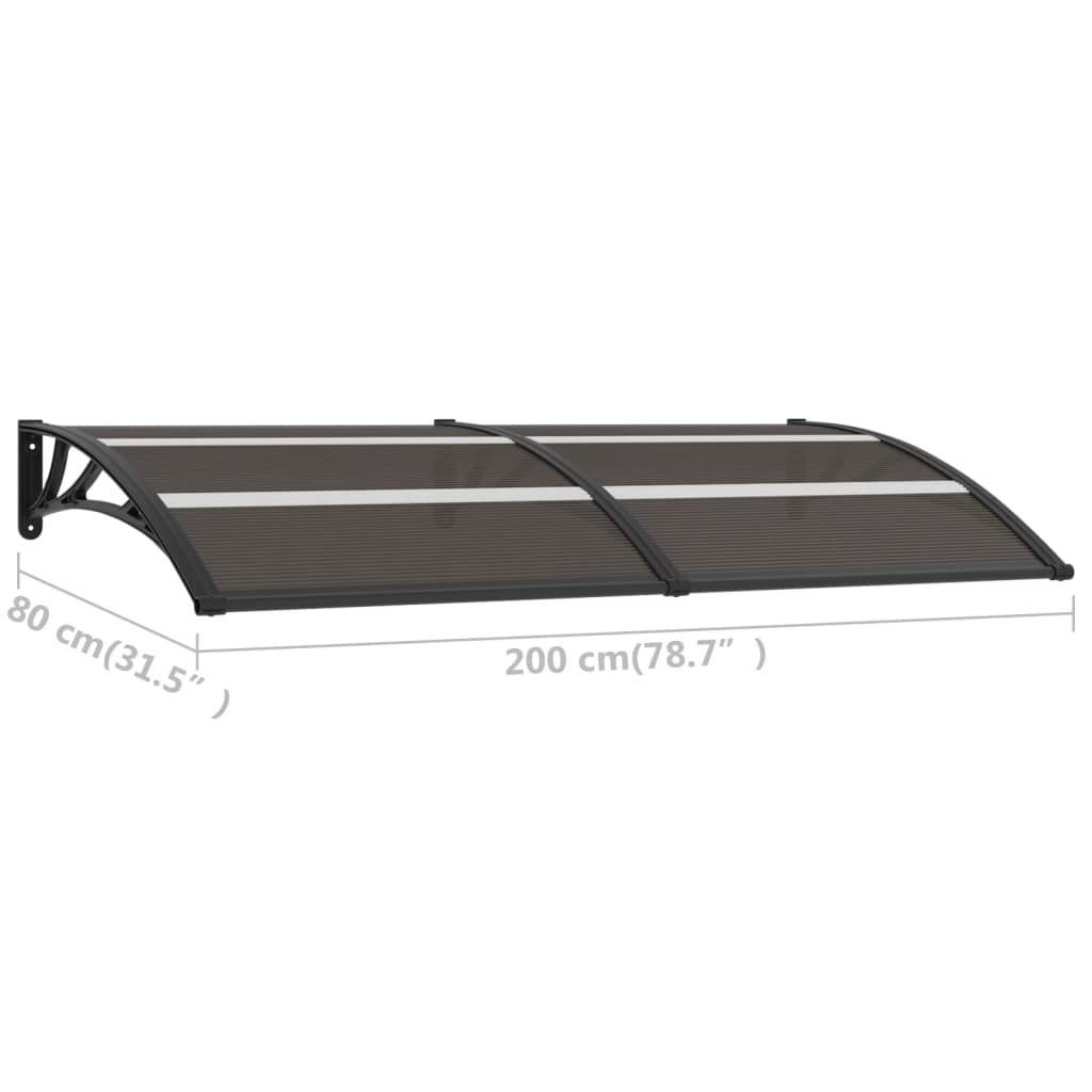 furnicato Markise Türvordach Schwarz 200×80 cm PC