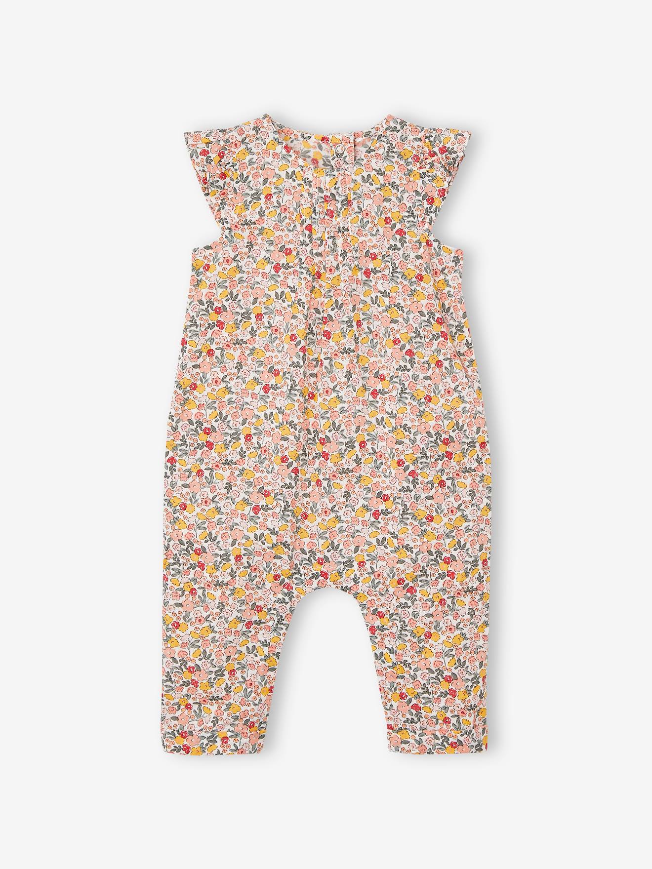 Vertbaudet Mädchen Baby-Set: Overall & Haarband - rosa bedruckt