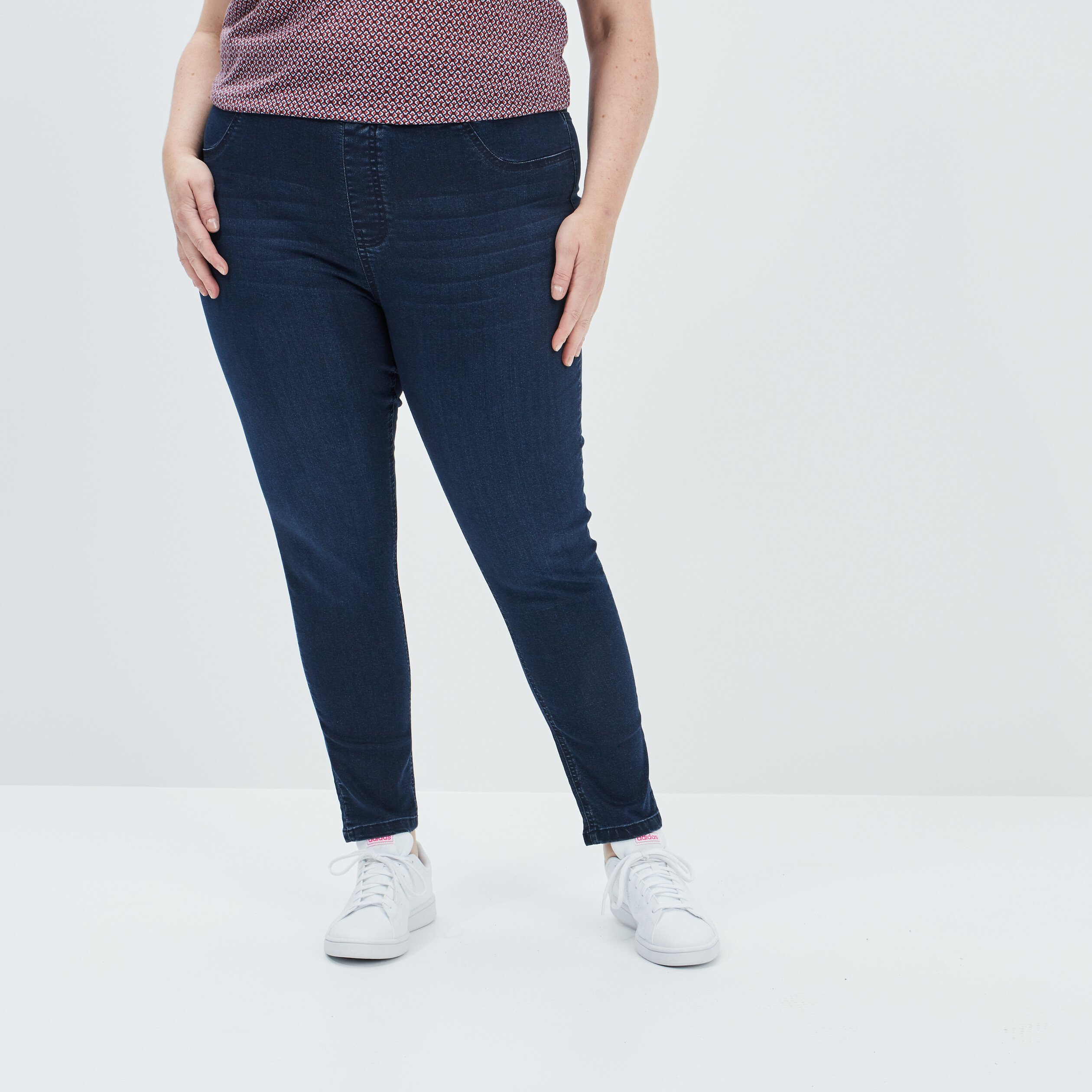 Pantalon jegging denim blue black femme grande taille | La Halle