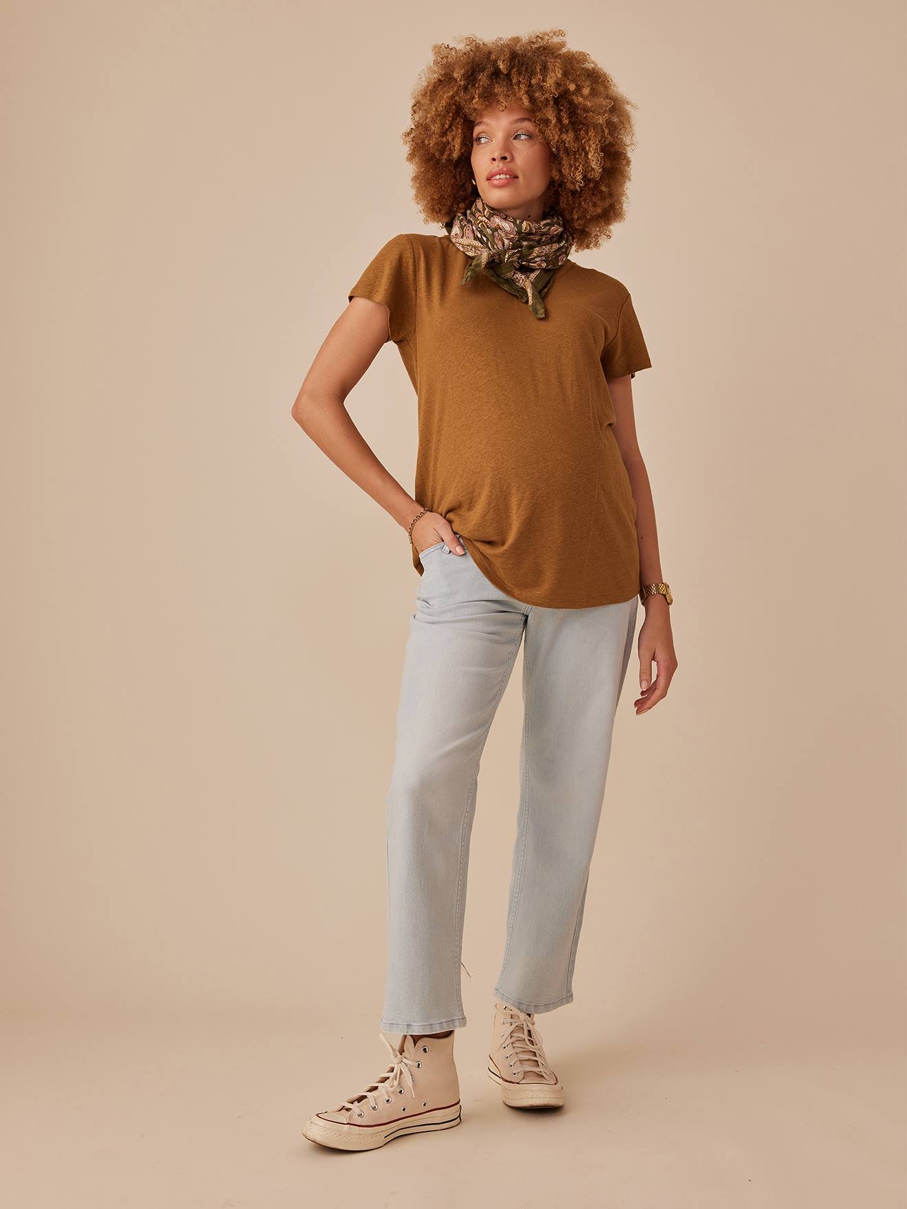 Envie de Fraise Gerade Umstandsjeans mit Seamless-Bund ENVIE DE FRAISE Oeko-Tex - gebleicht