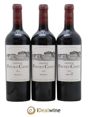 Château Pontet Canet 5ème Grand Cru Classé  2015 - Lot de 3 Bouteilles