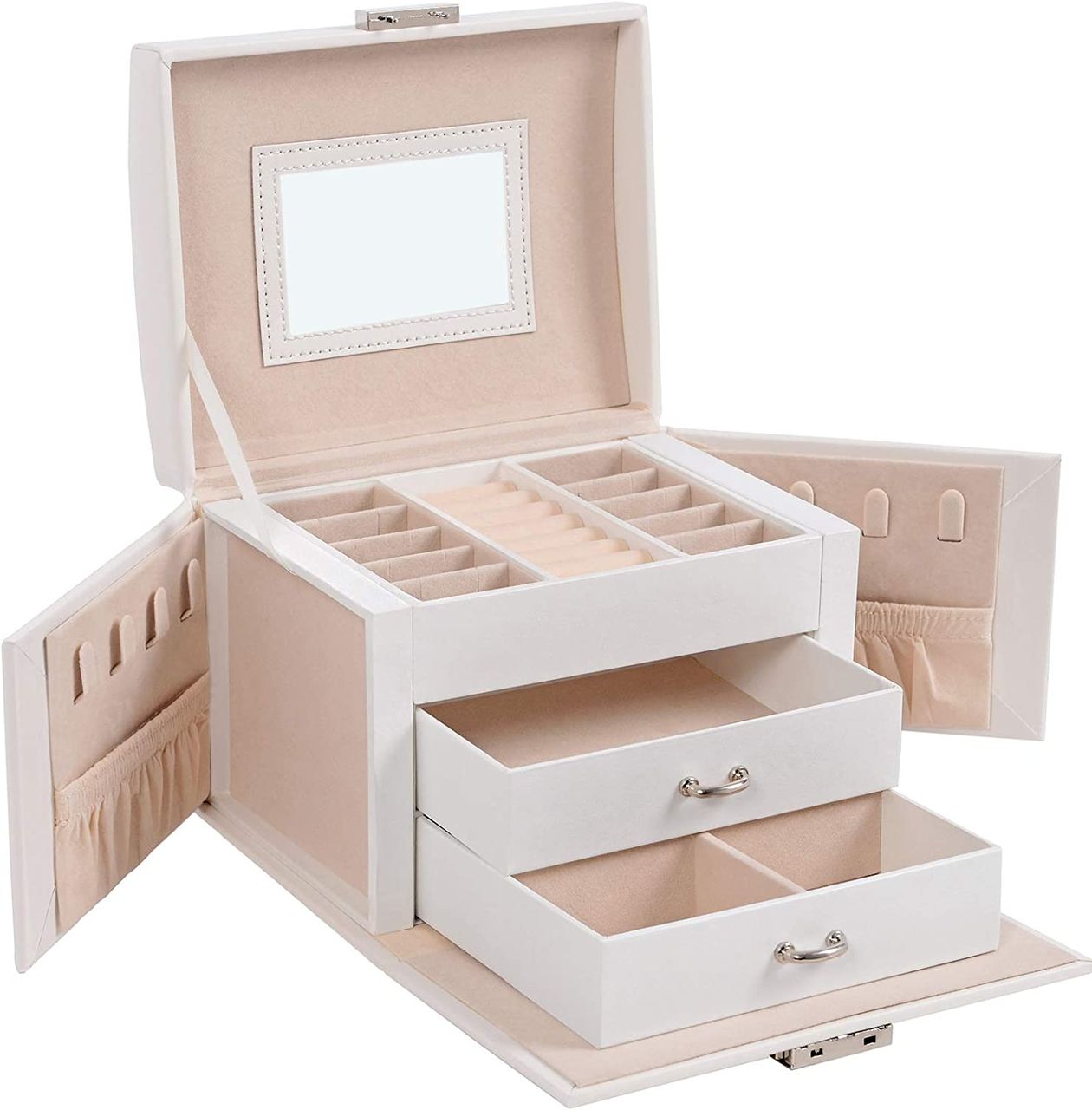 Songmics Juwelierschachtel, weiß, 17,5x13,5x12 cm