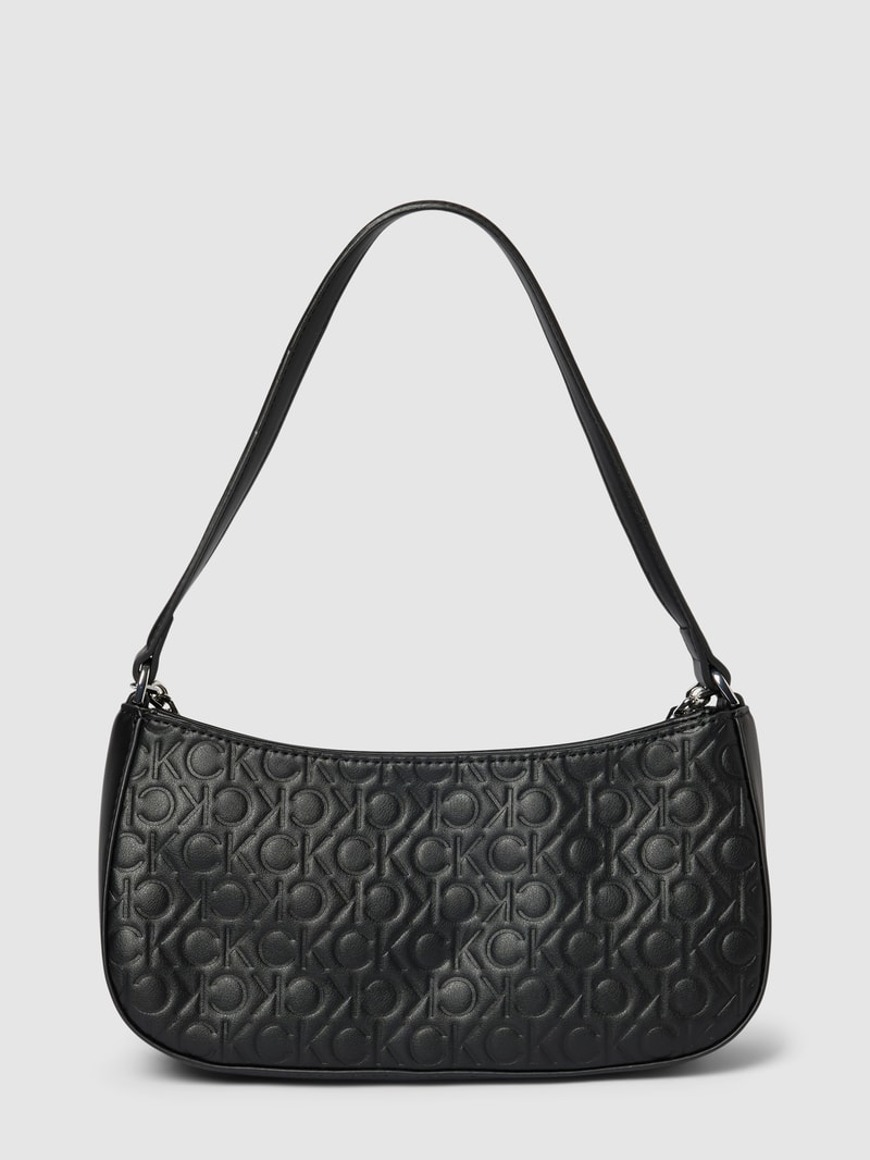 Hobo Bag mit Label-Applikation in schwarz