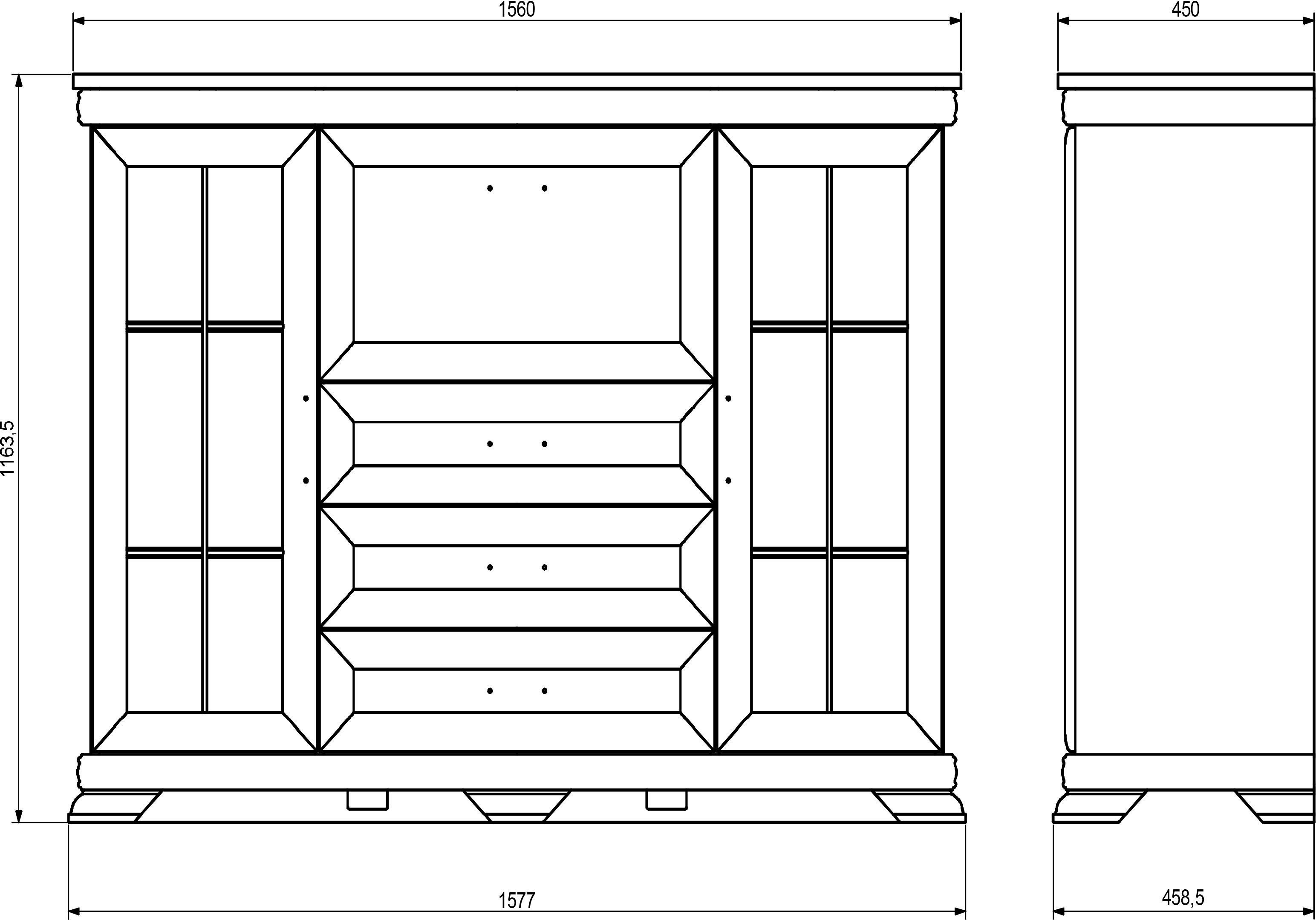 Home affaire Highboard Royal, Breite ca. 158 cm