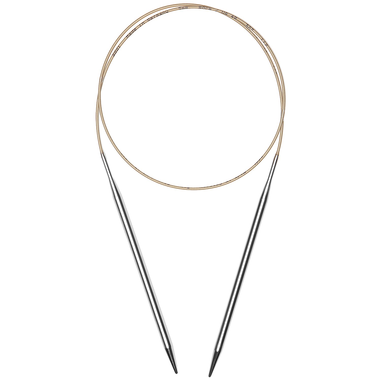 addi Rundstricknadel, Messing, 80 cm
