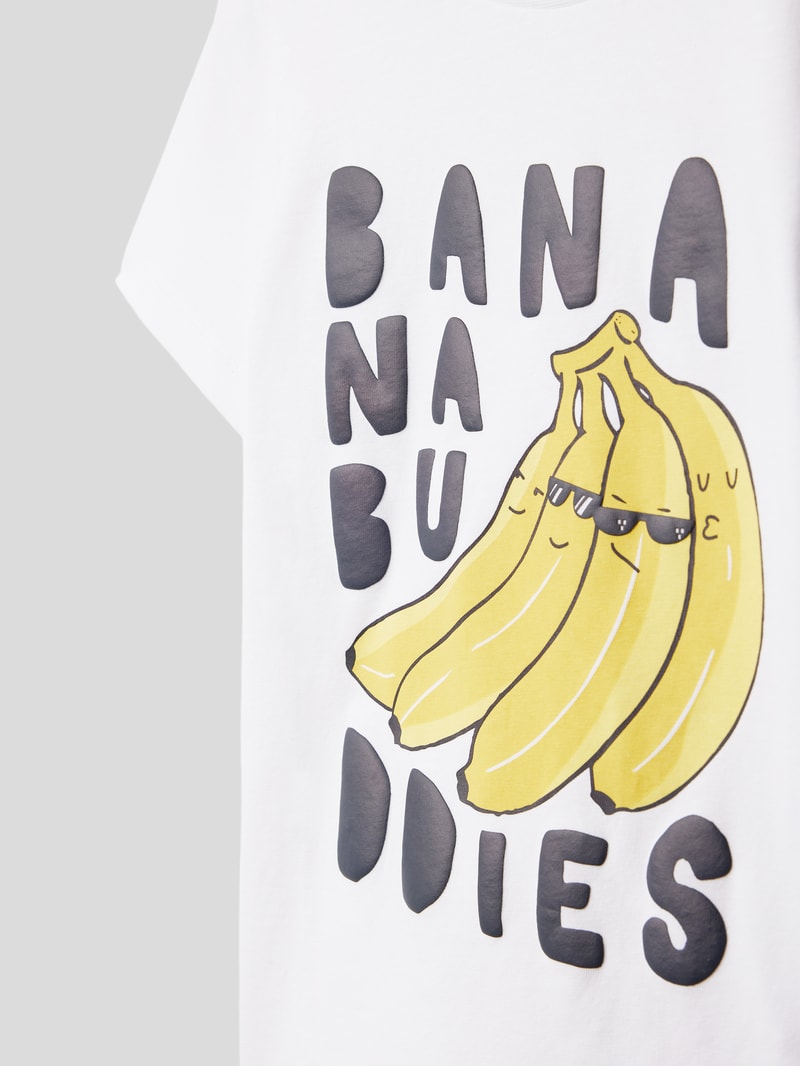 T-Shirt mit Motiv-Print Modell 'DEAN' in weiß