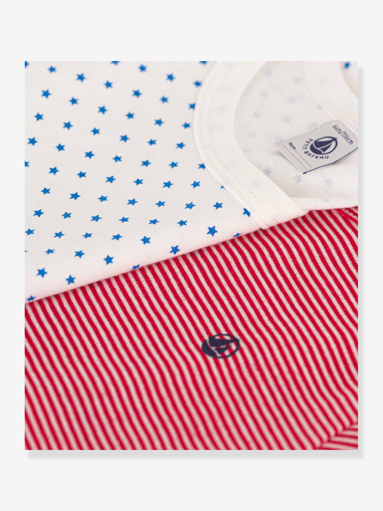 Petit Bateau 2er-Pack Jungen Sommer-Schlafanzüge PETIT BATEAU - rot gestreift