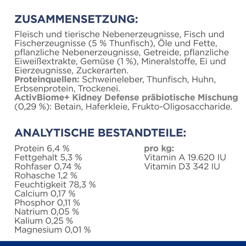 Hill's Prescription Diet k/d Kidney Care Ragout mit Thunfisch & zugefügtem Gemüse