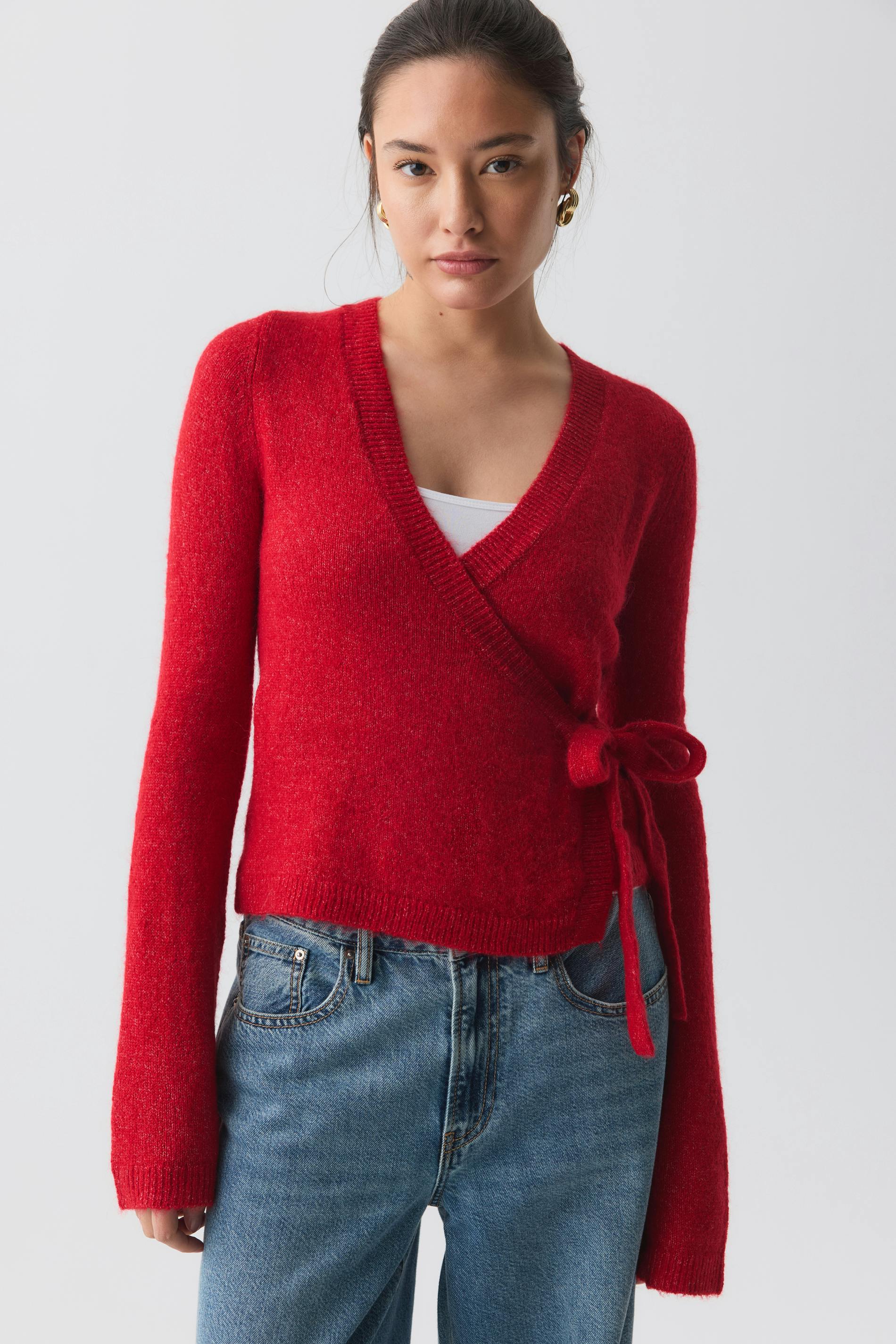 Knitted wrap cardigan