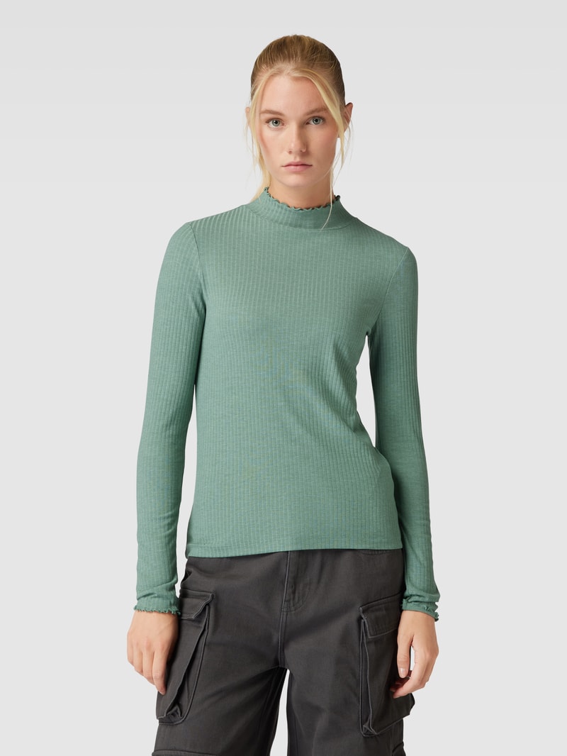 Longsleeve mit Wellensaum in schilf