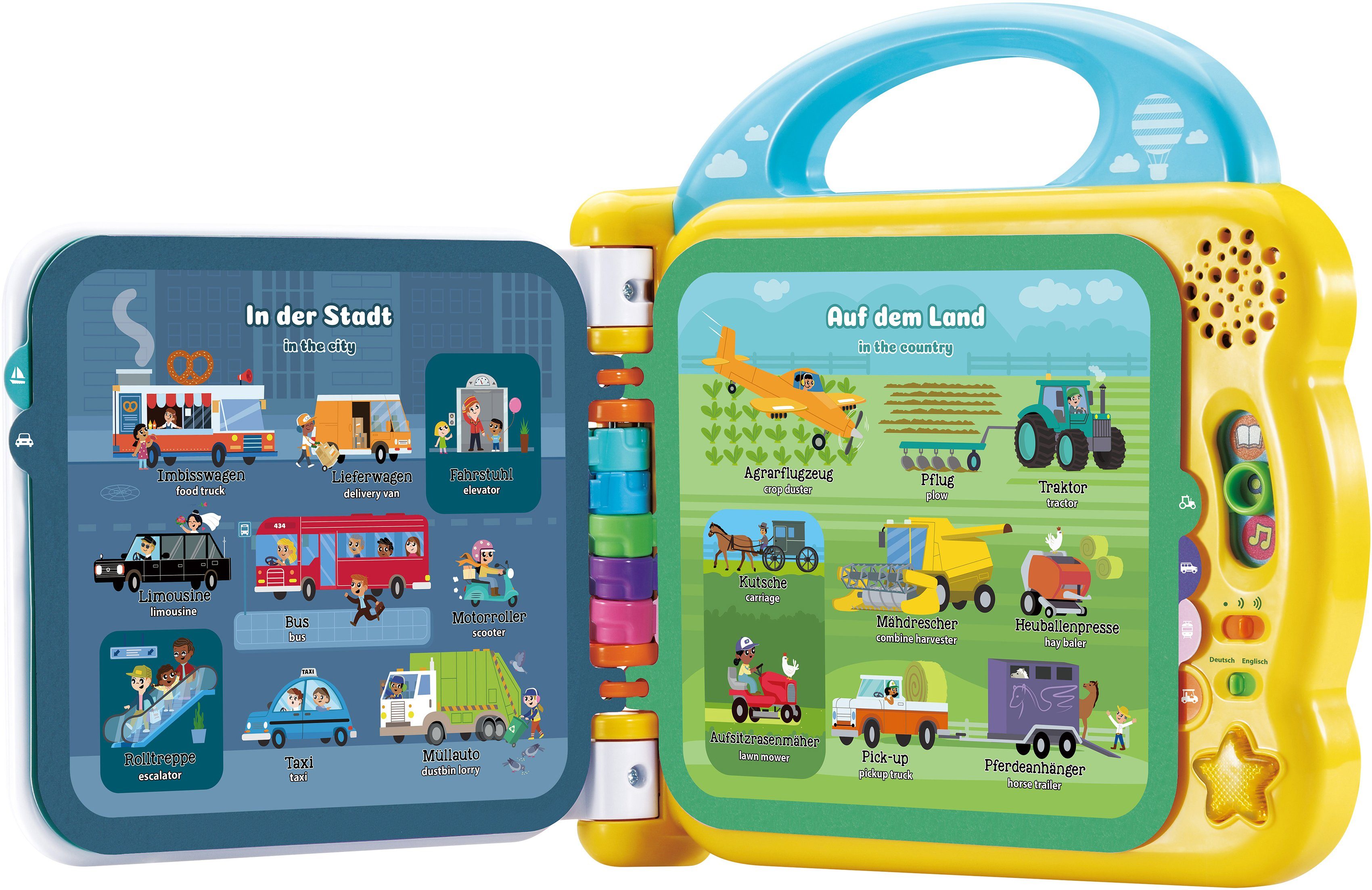 Vtech® Bilderbuch VtechBaby, Mein 100-Wörter-Buch: Fahrzeuge & Fortbewegungsmittel, mit Sound
