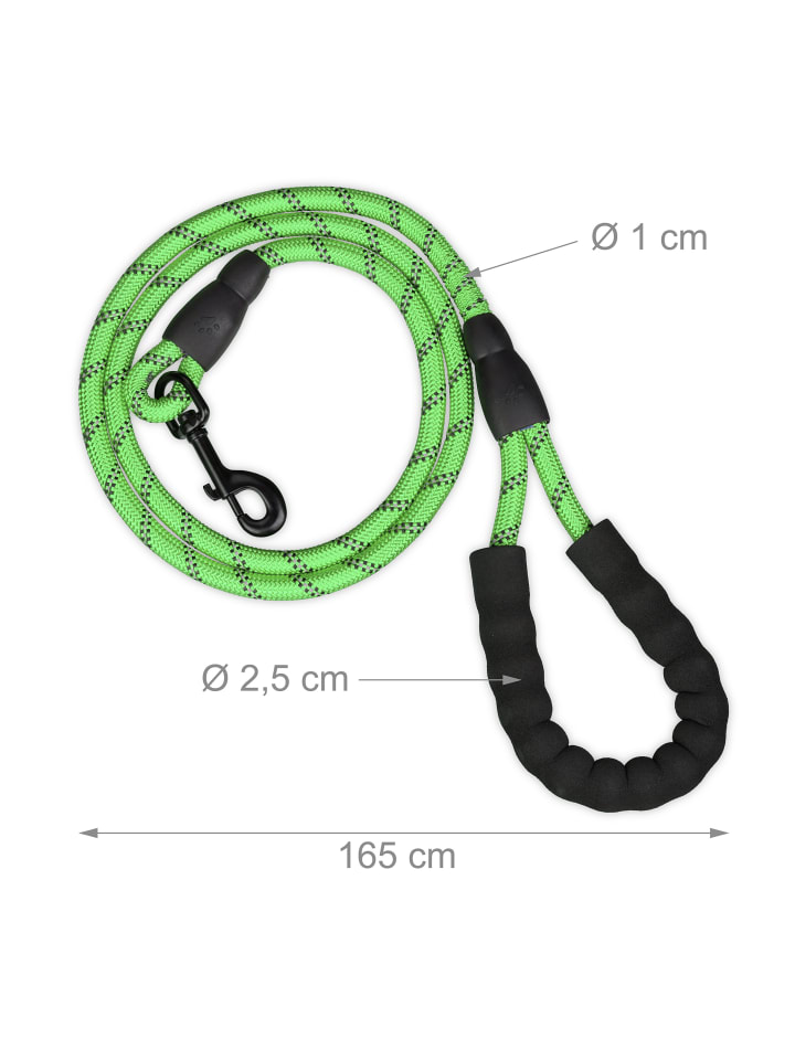 relaxdays Hundeleine in Grün - 150 cm günstig kaufen onesize