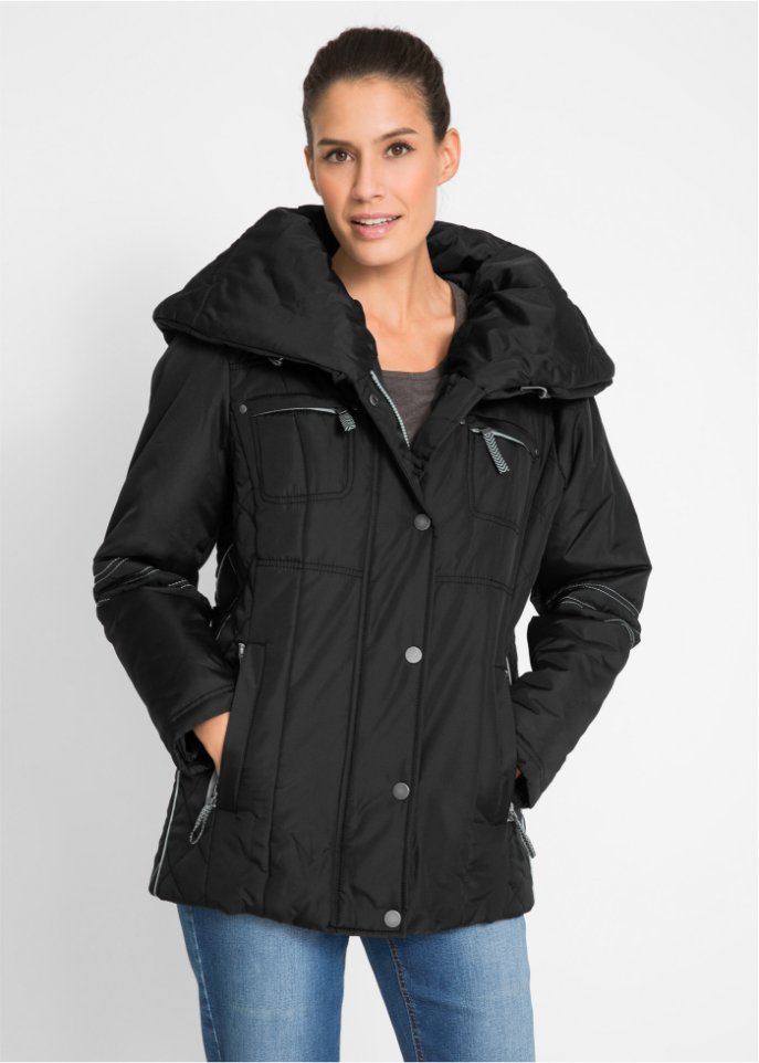 Steppjacke mit großem Stehkragen