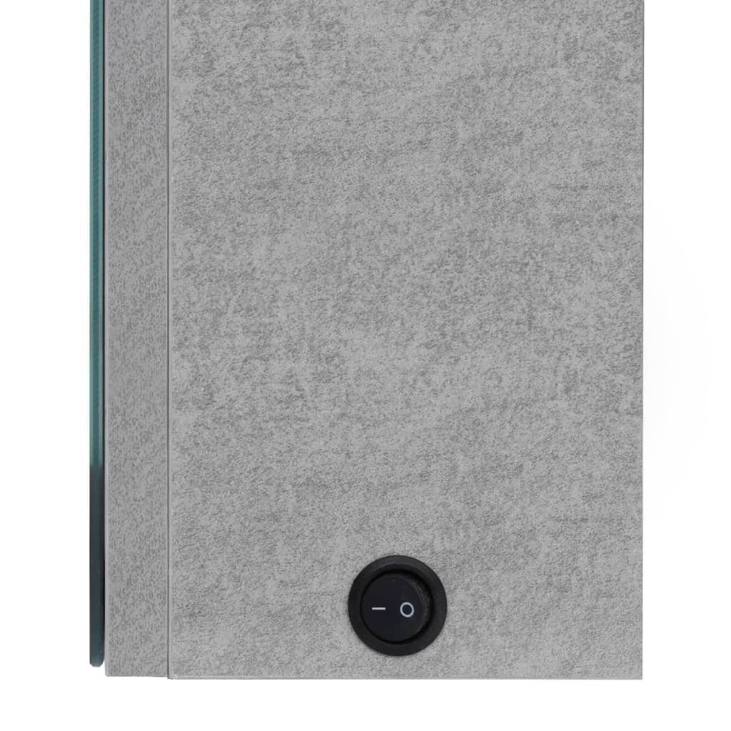 vidaXL Badezimmerspiegelschrank LED-Spiegelschrank fürs Bad Betongrau 80x12x68 cm (1-St)