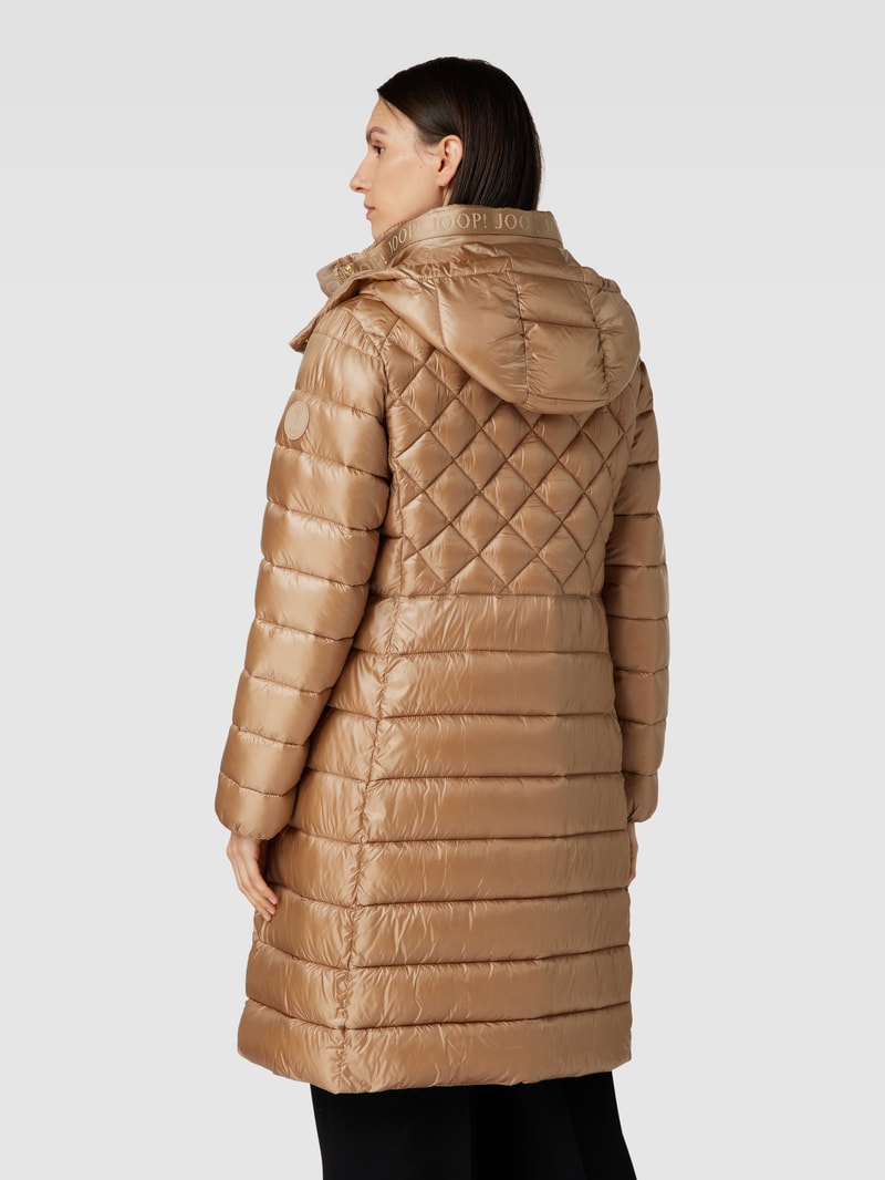 Steppmantel mit verdecktem Reißverschluss in camel