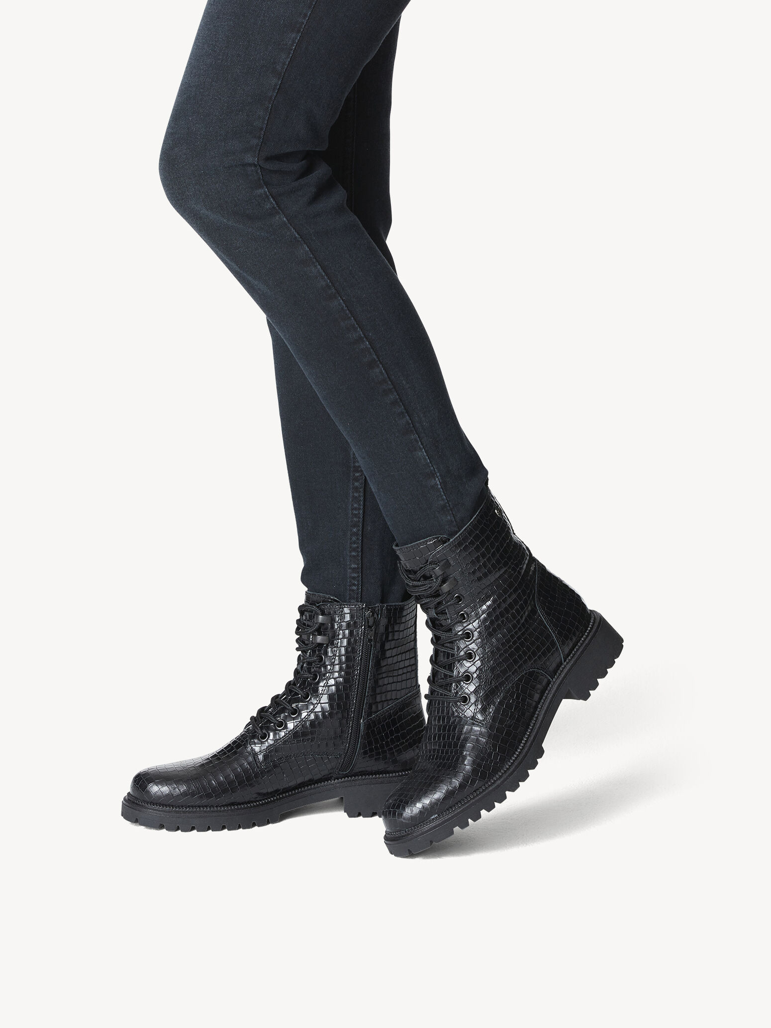 Bottine en cuir - noir