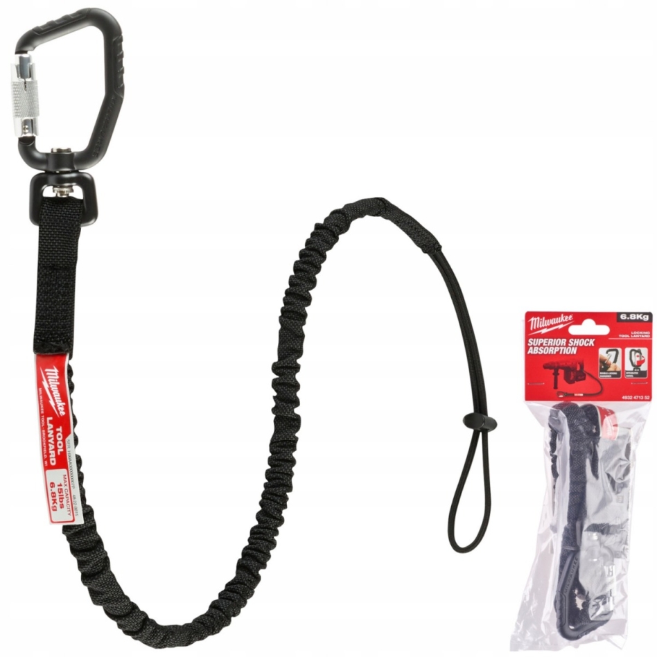 Cordão de segurança Milwaukee Accessories 4932471352 de 6,8 kg com trava de segurança - 1 peça