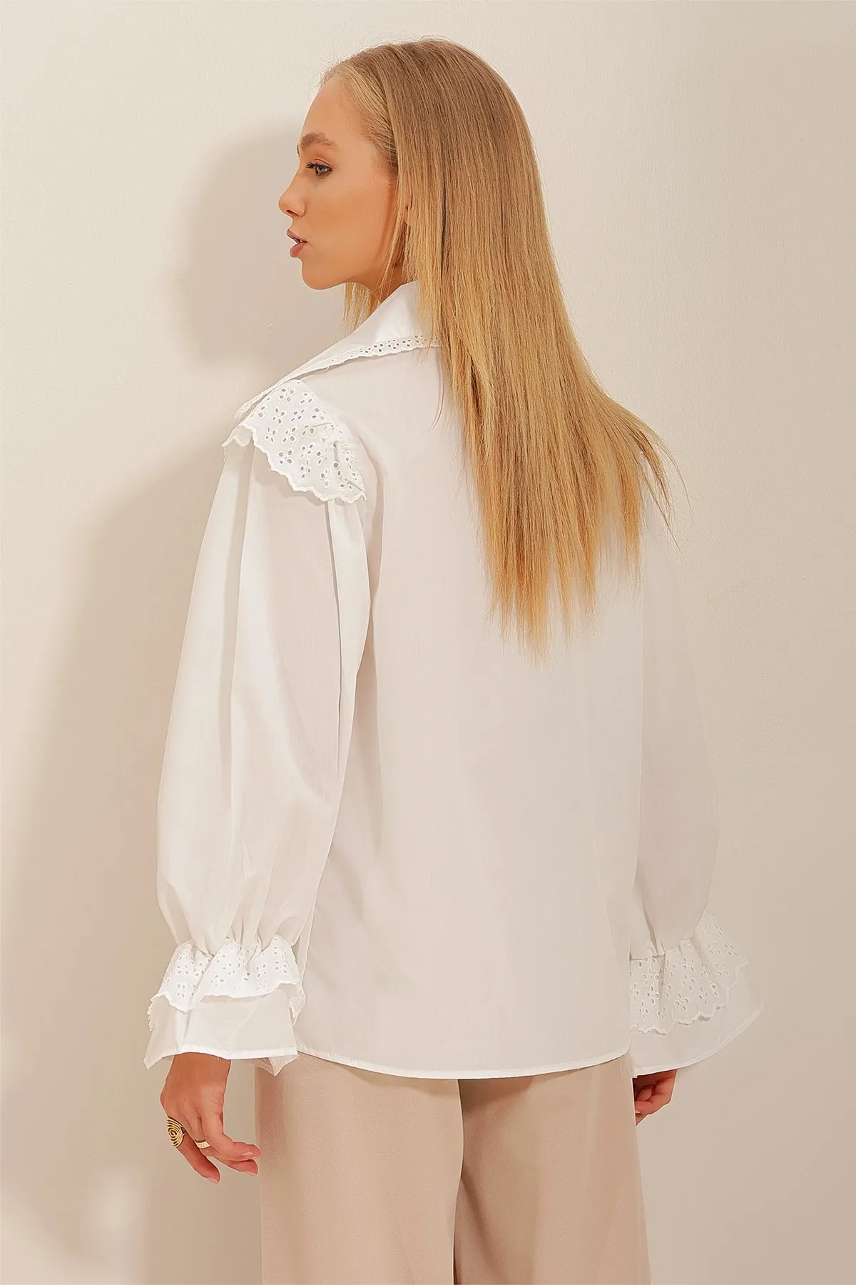 Trend Alaçatı Stili  Hemd - Weiß - Regular Fit